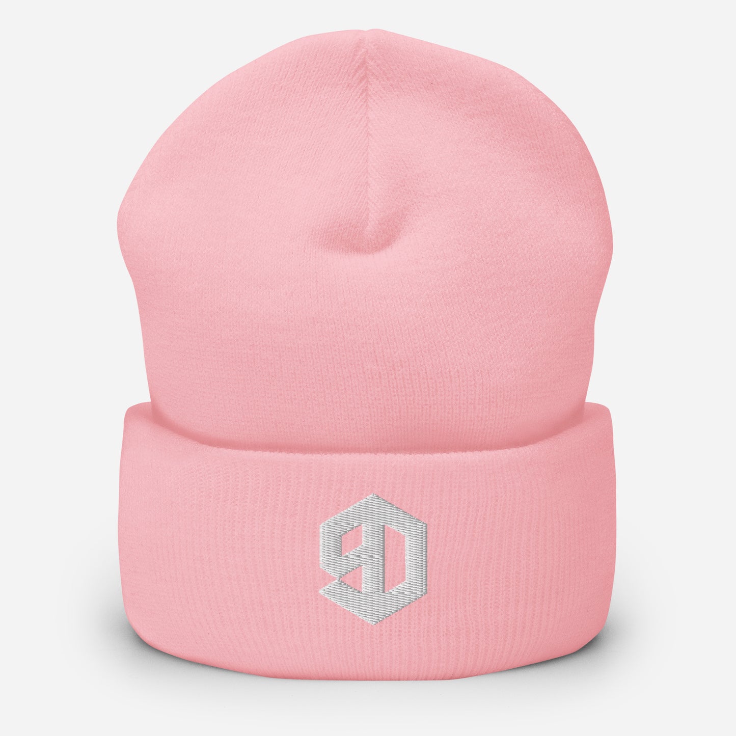 9D Wear Umgeschlagene Beanie Stick weiss