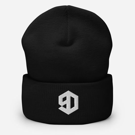 9D Wear Umgeschlagene Beanie Stick weiss