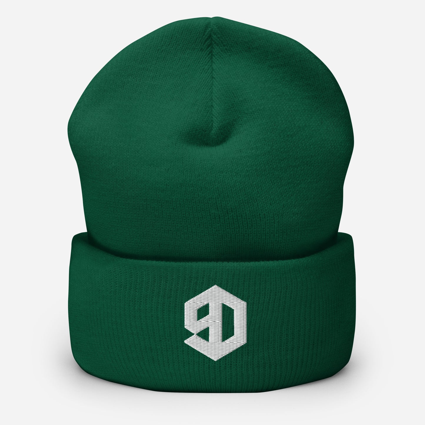 9D Wear Umgeschlagene Beanie Stick weiss