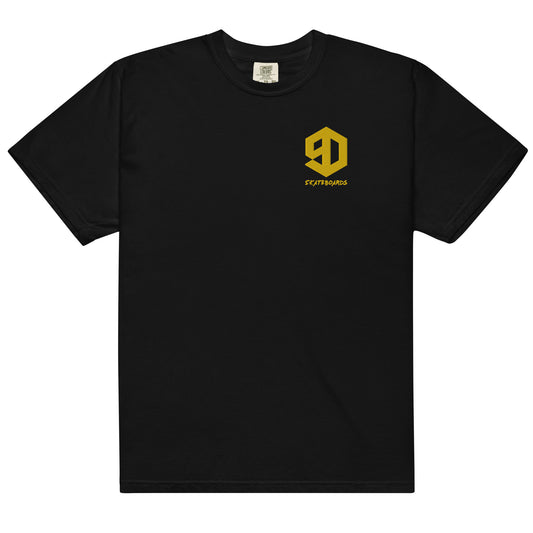 9D Skateboards Schweres textilgefärbtes Unisex-T-Shirt Stick