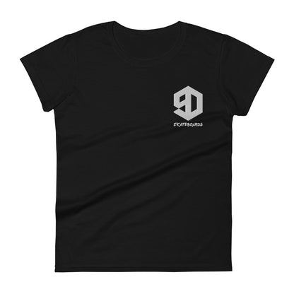 9D Skateboards Kurzärmeliges T-Shirt für Damen Stick Weiss