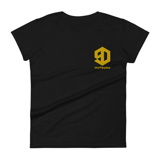 9D Skateboards Kurzärmeliges T-Shirt für Damen Stick Gold