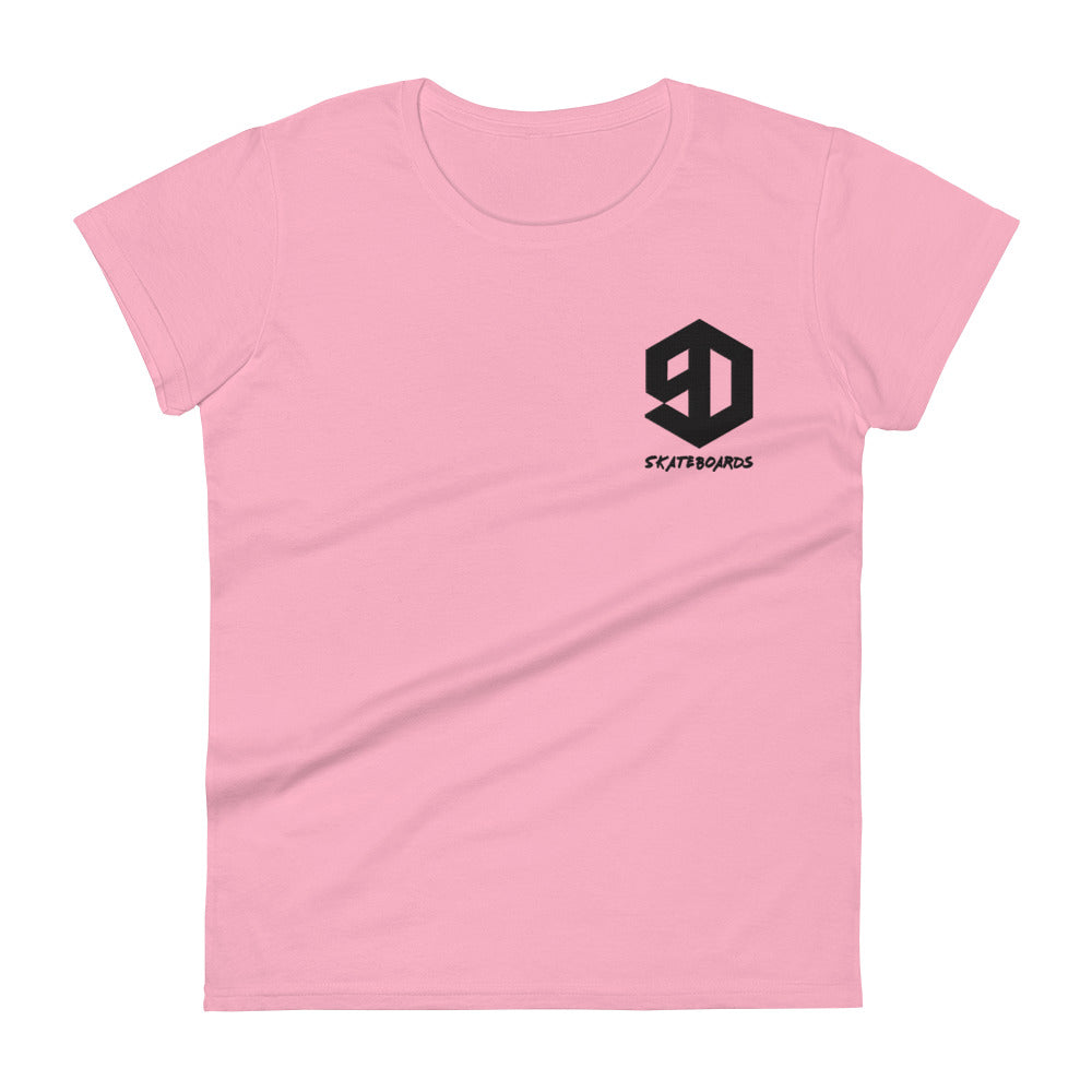 9D Skateboards Kurzärmeliges T-Shirt für Damen Stick Schwarz