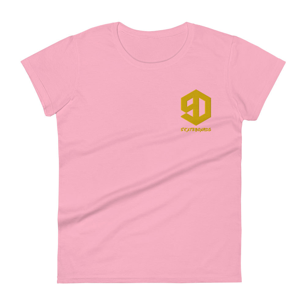 9D Skateboards Kurzärmeliges T-Shirt für Damen Stick Gold