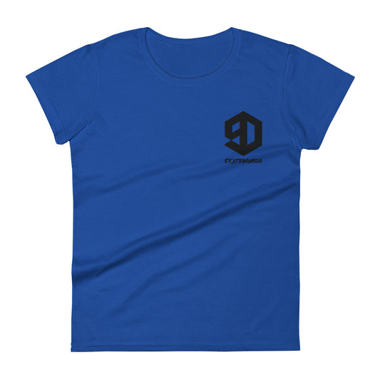 9D Skateboards Kurzärmeliges T-Shirt für Damen Stick Schwarz