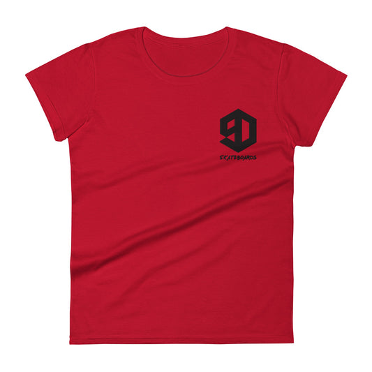 9D Skateboards Kurzärmeliges T-Shirt für Damen Stick Schwarz