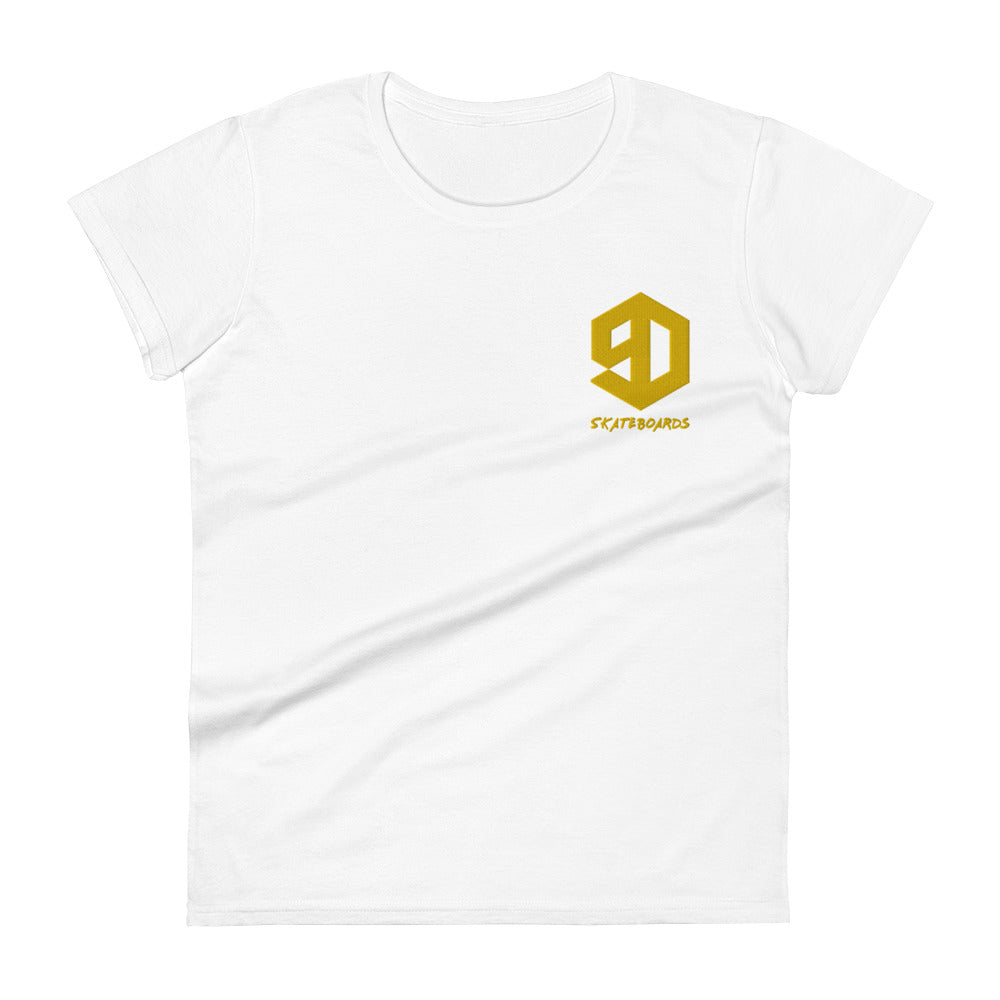 9D Skateboards Kurzärmeliges T-Shirt für Damen Stick Gold